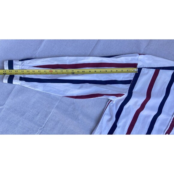 Vintage GAP Men’s XL Striped Button Down Shirt Red White Blue Y2K - Picture 7 of 16